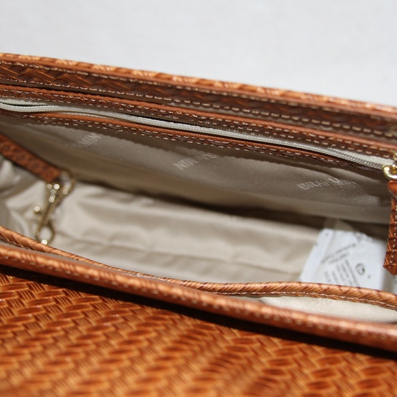 BRAHMIN Hallie Satchel Honey Brown Copa Cabana Leather Purse - Picture 7 of 7